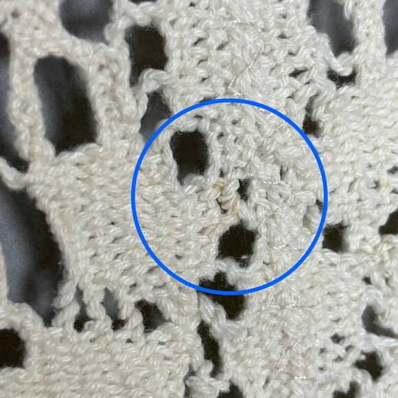 Vintage Crocheted Lace Curtain Tassels Boho Hippie Home Decor Rod Pocket White - Picture 7 of 13